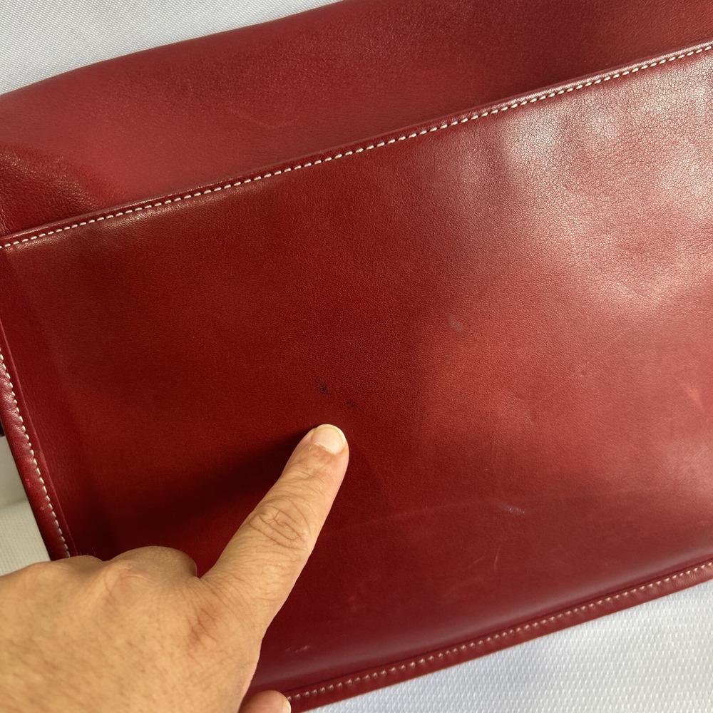 Coach Bag Leather Red #7750 Shoulder Cross Body Bag - Picture 6 of 13